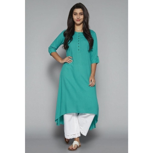 pistaa-turquoise-viscose-womens-asymmetrical-kurti-pack-of-1-none