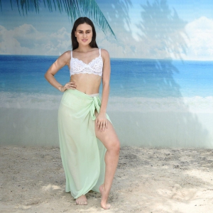 Elegant Tropical Sarong With Belt Perfect Beachwear