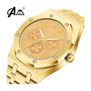 acnos Gold Stainless Steel Analog Mens Watch