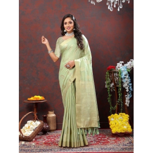 Seagreen Cotton Woven Design with Zari Weaving Design Saree