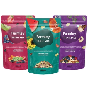Farmley Trail Mix Dry Fruits 200g | Dried Berry Mix 200g | Protein Rich Seed Mix 200g | Total 600g | Mix Dry Fruit Snack Combo