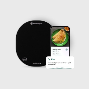 Healthify Kitchen Scale [Includes Free 1 month HealthifySmart Plan]-White