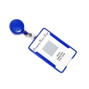 Plastic ID Badge Holder & Retractable Carabineer Reel Clip Lanyard