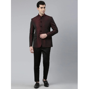 Maroon Black Shimmer Bandhgala Set-40 (Medium) / Bandhgala Pant Set