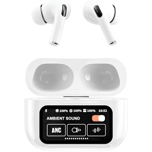 VERONIC A9 TouchScreen ANC Bluetooth True Wireless (TWS) In Ear 32 Hours Playback Active Noise cancellation IPX4(Splash & Sweat Proof) White