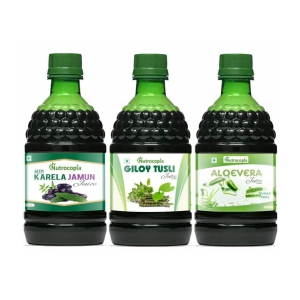 NUTROCOPIA Neem Karela Jamun, Giloy Tulsi & Aloe vera Juice Pack of 3 of 400 ML(1200 ML)