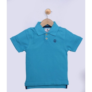 Boys Navy Solid Polo T-Shirt