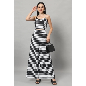 White and Black Striped Co-Ord Set-XL