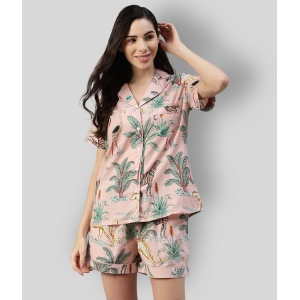 Divena - Pink Cotton Women''s Nightwear Nightsuit Sets ( Pack of 1 ) - None