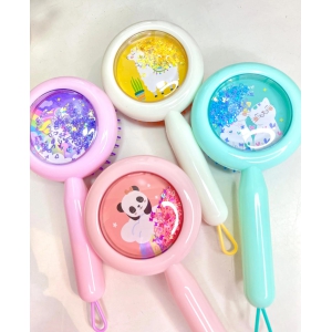 Pastel Glitter Hairbrush | Cute Hair Brush(1pc)-Pink