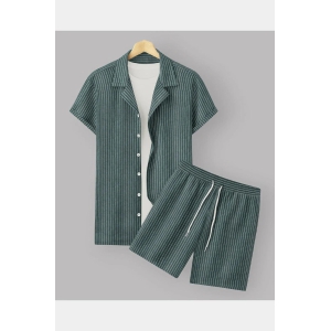 BlendMaster Cotton Co-ord Set-L - 40 / Green