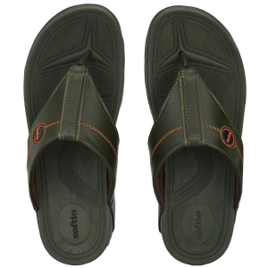 softio - Olive Mens Thong Flip Flop - None