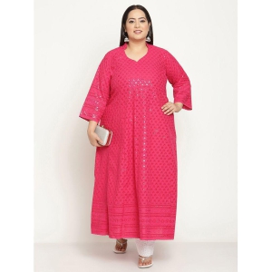 queenley-pink-cotton-womens-flared-kurti-pack-of-1-none