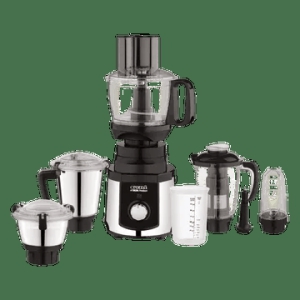 Croma 1000 Watt 5 Jars Mixer Grinder (20000 RPM, Inbuilt Overload Protection, Silver and Black)