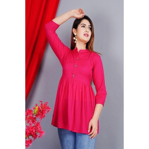 SIPET - Pink Rayon Womens Empire Top ( Pack of 1 ) - None