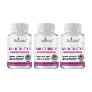 Herbs Library Milk Thistle Extract for Liver Detox & Good Liver Health 60 Capsules Each (Pack of 3)