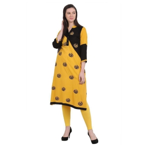 saakaa-yellow-rayon-womens-straight-kurti-m