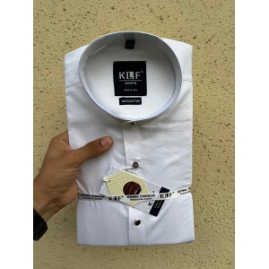 White mandarin collar full sleeve shirt -372-6-XXL