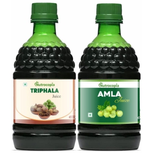 NUTROCOPIA Triphala Juice & Amla Juice To Boost Immunity Pack of 2 of 400 ML(800 ML)