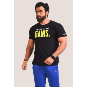 I Am Here For The Gains - Gym T Shirt-2XL - 46 / Black