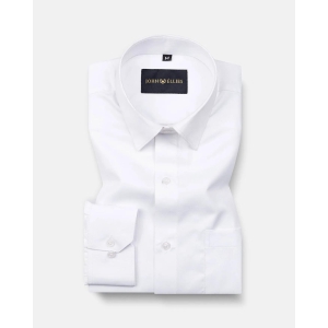 Alykaso White Wrinkle Free Cotton Shirt-39 / S