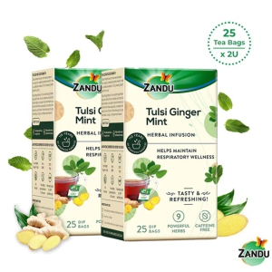 Tulsi Ginger Mint Herbal Infusion (25 Tea Bags)(Buy 1 Get 1)