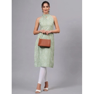 HIGHLIGHT FASHION EXPORT Cotton Printed Straight Womens Kurti - Green ( Pack of 1 ) - None