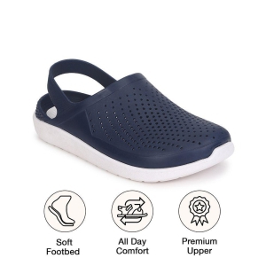 UrbanMark Men Perforated Water-Resistance Clog Sandals- Navy - None