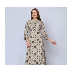 MAUKA - Beige Rayon Womens Straight Kurti ( Pack of 1 ) - None