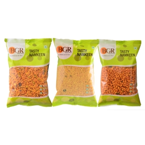 BGR Foods Combo Offer - Garlic Mixture, Ompudi & Khara Boondi (525g Pack Of 3)