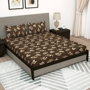 Arena 180 TC Brown Double Size Bedsheet With 2 Pillow Cover-Double Bedsheet / 180 TC / Brown