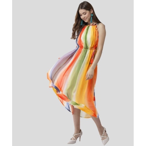 StyleStone Polyester Multi Color Fit And Flare Dress - Single - None