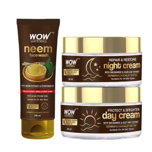 Neem Face Wash + Day Cream + Night Cream - For Everyday Use Kit