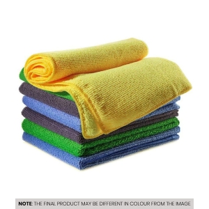 HOMETALES Multicolor 280 GSM Microfiber Cleaning Cloth For Automobile Car accessories ( Pack of 7 ) 30x30 cms