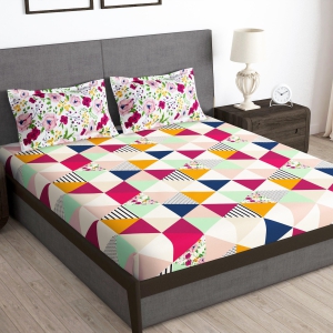 Arena 186 TC Multicolor Double Size Bedsheet With 2 Pillow Cover-Double Bedsheet / 186 TC / Multicolor