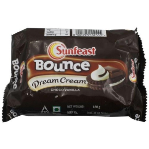 Sunfeast Bounce Dream Cream Biscuits - Choco Vanilla, 120 g Pouch