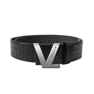 VILLAIN Black Leather Belt 38