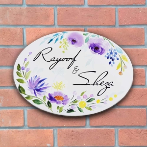 Floral Whispers Handpainted Nameplate