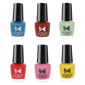 Mini Nail Paints - Pack Of 6-HYDROGEN PHENIX SUMMER FOREST CHITTY AQUA