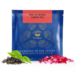 TEA SENSE Bed of Roses Green Pyramid Tea Bags (15 Pc)-15 Pc Box