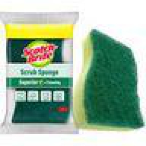 Scotch brite Scrub Sponge, Sponge Scrubber for Dishwash cleaning, Small,, 1 pc
