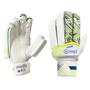 Begin Batting Gloves-Right Hand / White/Green / Leather