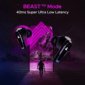 boAt Immortal 161 | Bluetooth Gaming Wireless Earbuds with BEAST™?Mode, ASAP™? Charge, RGB lights Black Sabre