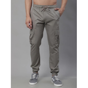 Indian Needle Men''s Casual Cotton Solid Cargo Pants-38 / Grey