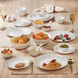 Dazzle Series 35 Pieces Opalware Dinner Set for Family of 6 Tropical Lagoon