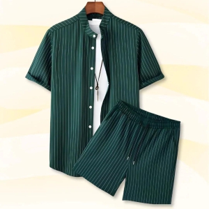 Dapper Stripes Co-ord Set - Green-S - 36 / Green