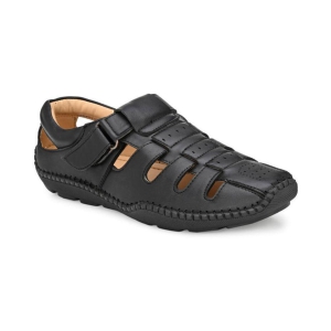 SHENCES Black Faux Leather Sandals - 10