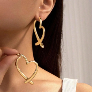 Creative Heart Hoop Earrings - Buy Any 5 for Rs. 500