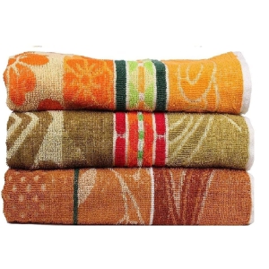 Mandhania Ash Set of 3 Jacquard Large Bath Towels 68 X 137 cm