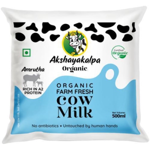 Amrutha A2 Organic Farm Fresh Cow Milk 500 Ml